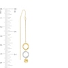 Diamond-Cut Triple Disc Threader Earrings in 10K Gold