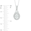 Oval Lab-Created White Sapphire Vintage-Style Frame Pendant and Earrings Set in Sterling Silver