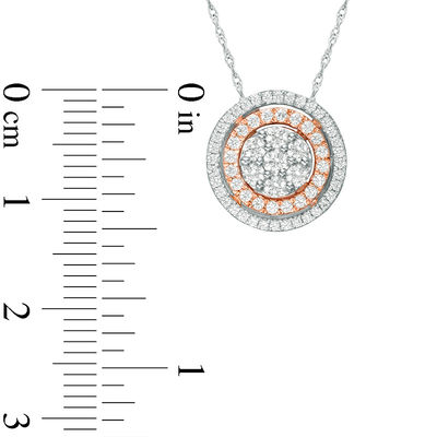 0.50 CT. T.W. Composite Diamond Double Frame Pendant in 10K Two-Tone Gold