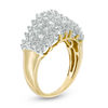 1.00 CT. T.W. Baguette and Round Diamond Multi-Row Ring in 10K Gold