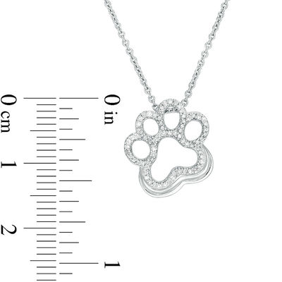 0.10 CT. T.W. Diamond Paw Print Pendant in Sterling Silver