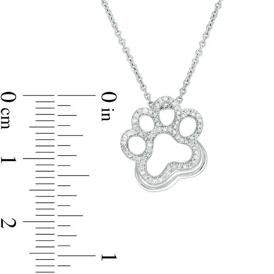 0.10 CT. T.W. Diamond Paw Print Pendant in Sterling Silver