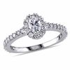 0.97 CT. T.W.  Oval Diamond Frame Engagement Ring in 14K White Gold