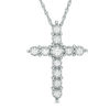 Thumbnail Image 0 of 0.50 CT. T.W. Diamond Cross Pendant in 10K White Gold