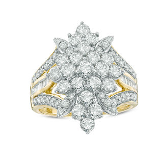 2.00 CT. T.W. Composite Diamond Starburst Ring in 10K Gold