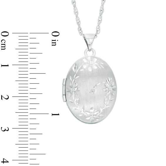 Oval Flower Locket in Sterling Silver