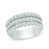 1.30 CT. T.W. Diamond Three Row Anniversary Band in 10K White Gold