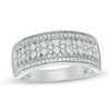 0.58 CT. T.W. Diamond Four Row Anniversary Ring in 10K White Gold