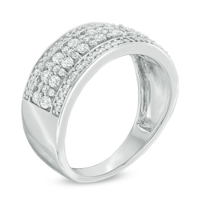 0.58 CT. T.W. Diamond Four Row Anniversary Ring in 10K White Gold