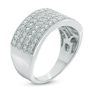 0.95 CT. T.W. Diamond Four Row Anniversary Ring in 10K White Gold