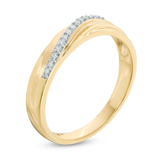 Diamond Accent Slant Anniversary Band in 10K Gold