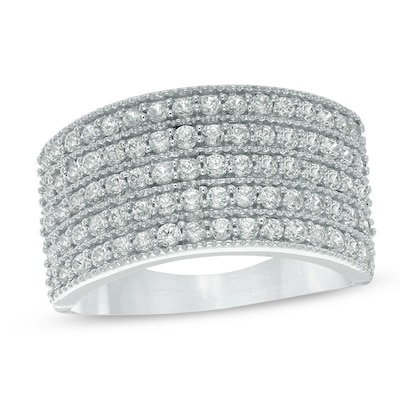 CT. T.W. Diamond Five Row Anniversary Ring in 10K White Gold