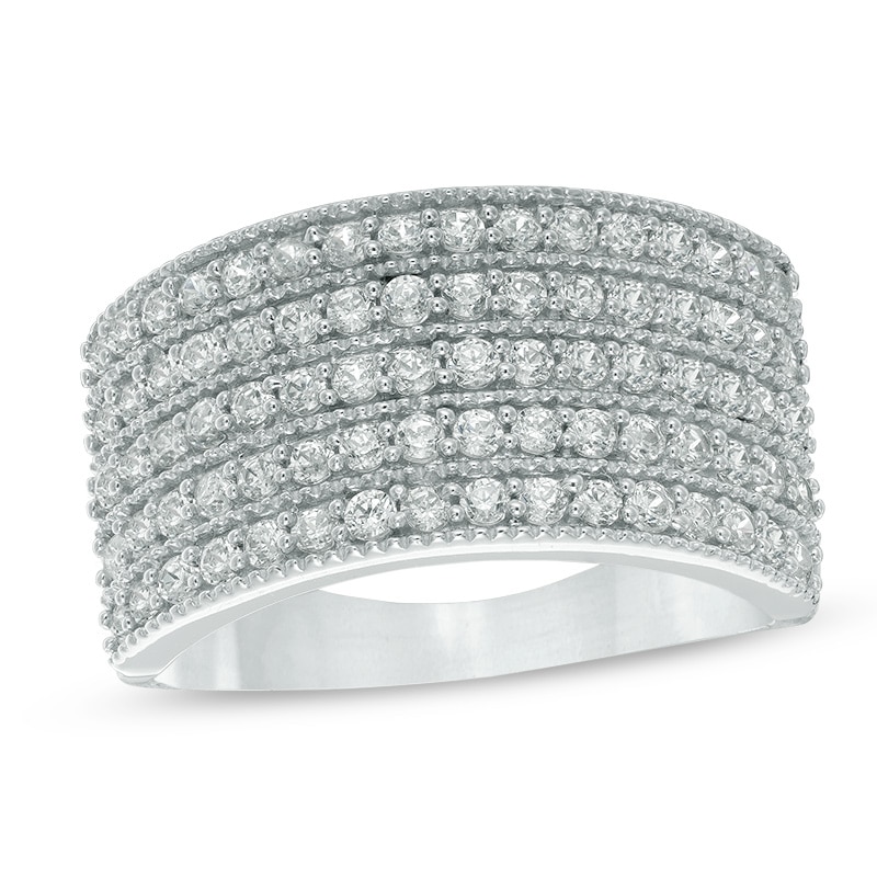 CT. T.W. Diamond Five Row Anniversary Ring in 10K White Gold|Peoples Jewellers