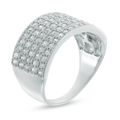 CT. T.W. Diamond Five Row Anniversary Ring in 10K White Gold