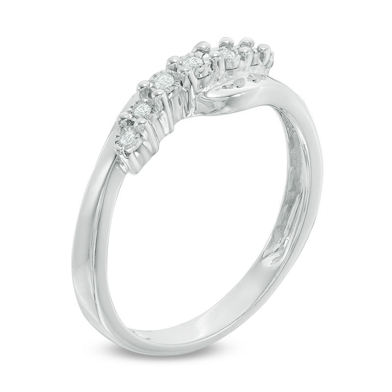 Diamond Accent Seven Stone Bypass Anniversary Band in Sterling Silver|Peoples Jewellers