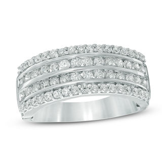 0.95 CT. T.W. Diamond Four Row Anniversary Band in 10K White Gold