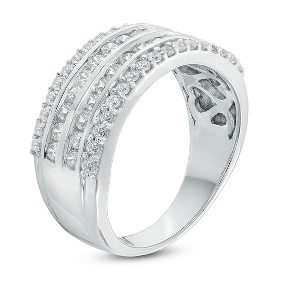 0.95 CT. T.W. Diamond Four Row Anniversary Band in 10K White Gold