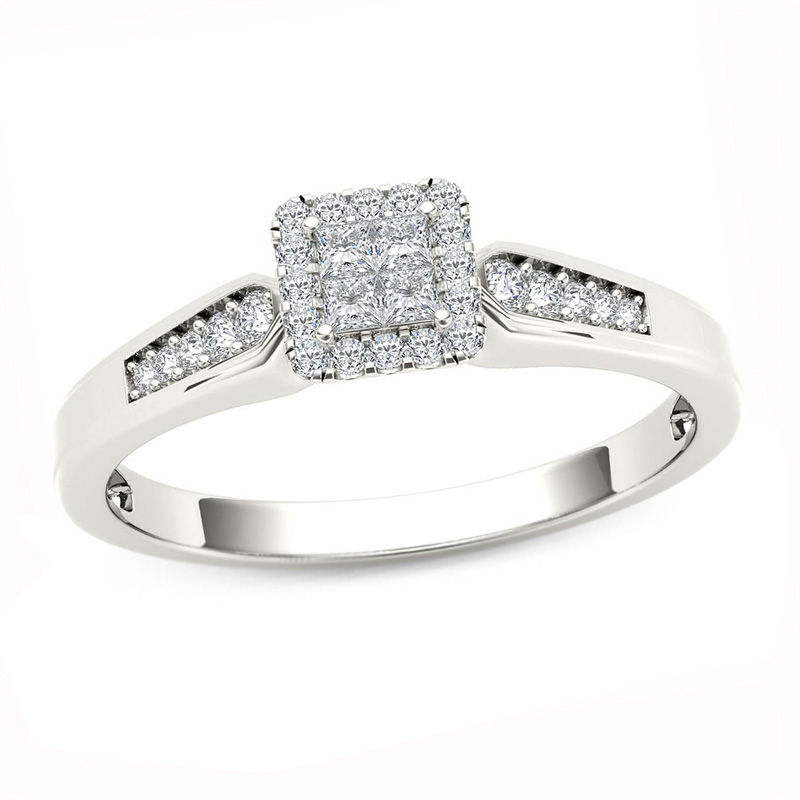 Promise rings white deals gold princess cut