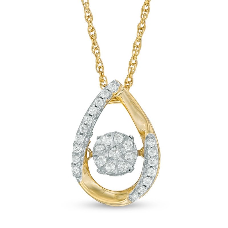 Unstoppable Love™ 0.14 CT. T.W. Composite Diamond Teardrop Pendant in Sterling Silver with 14K Gold Plate|Peoples Jewellers