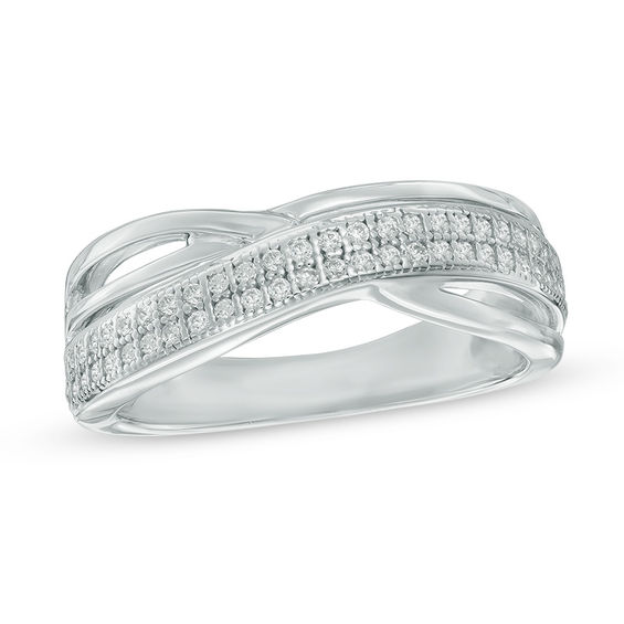 0.23 CT. T.W. Diamond Layered Anniversary Band in 10K White Gold