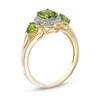 Chrome Diopside and Diamond Accent Frame Three Stone Ring in 10K Gold