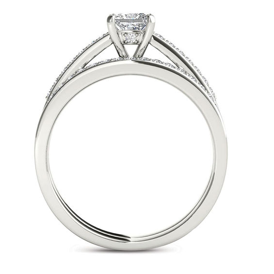 0.62 CT. T.W. Princess-Cut Diamond Bridal Set in 14K Gold