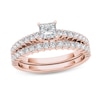 Thumbnail Image 0 of 1.00 CT. T.W. Princess-Cut Diamond Bridal Set in 14K Rose Gold