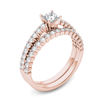 Thumbnail Image 1 of 1.00 CT. T.W. Princess-Cut Diamond Bridal Set in 14K Rose Gold