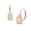 Thumbnail Image 0 of Oval Opal and Diamond Accent Drop Earrings in 10K Rose Gold