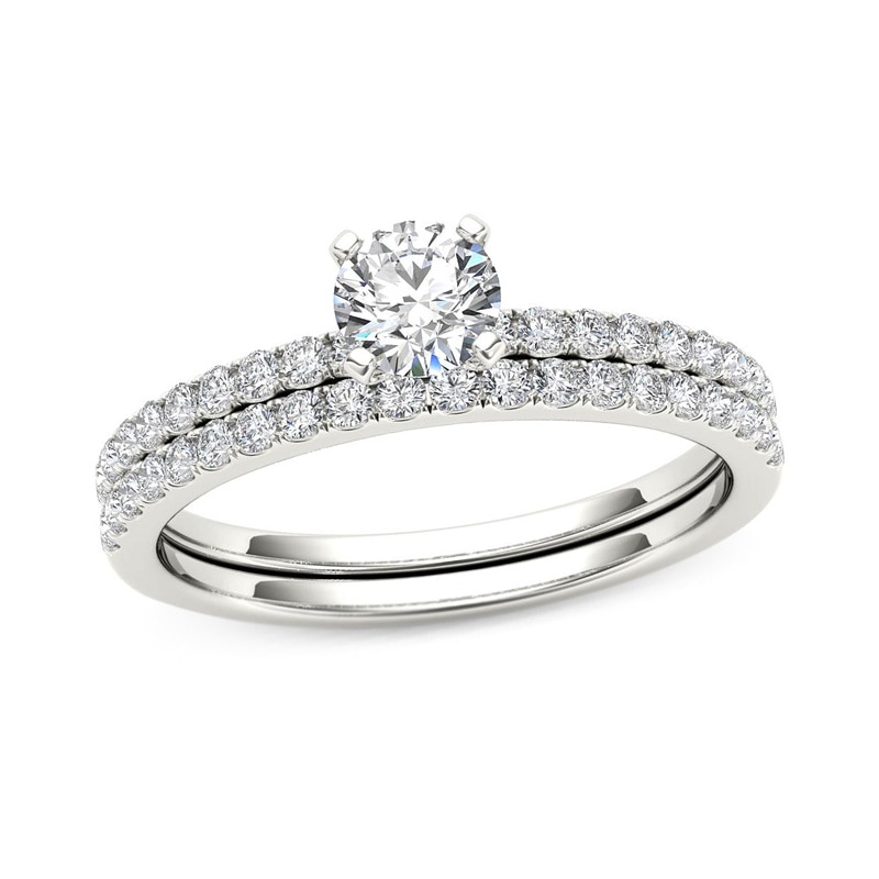 0.70 CT. T.W. Diamond Bridal Set in 14K White Gold|Peoples Jewellers