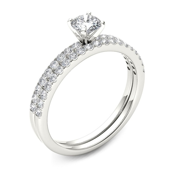 0.70 CT. T.W. Diamond Bridal Set in 14K White Gold