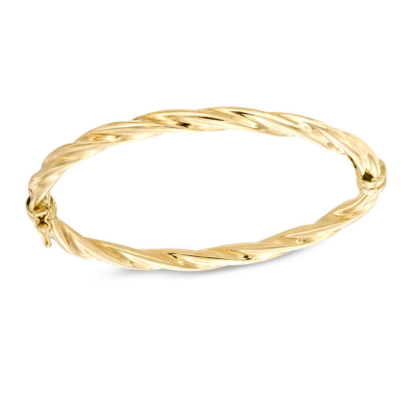 5.0mm Twist Hinged Bangle in 10K Gold|Peoples Jewellers