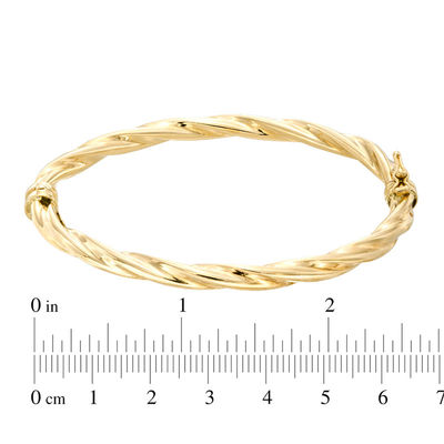 5.0mm Twist Hinged Bangle in 10K Gold