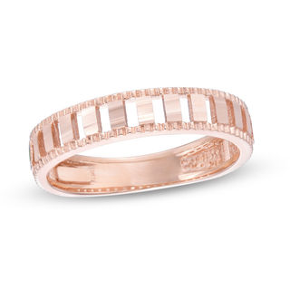 Diamond-Cut Bridge Stackable Band in 10K Rose Gold