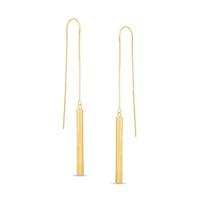 Diamond-Cut Threader Earrings in 14K Gold