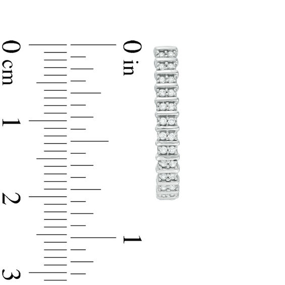 0.23 CT. T.W. Diamond Two Row Hoop Earrings in Sterling Silver