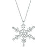 0.15 CT. T.W. Diamond Snowflake Pendant in 10K White Gold