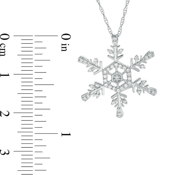 0.15 CT. T.W. Diamond Snowflake Pendant in 10K White Gold