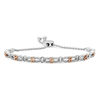 Thumbnail Image 0 of Open Hearts by Jane Seymour™ 0.25 CT. T.W. Diamond Bolo Bracelet in Sterling Silver and 10K Rose Gold- 9.5"