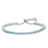Thumbnail Image 0 of Swiss Blue Topaz and Lab-Created White Sapphire Bolo Bracelet in Sterling Silver – 9.0"