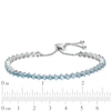 Thumbnail Image 1 of Swiss Blue Topaz and Lab-Created White Sapphire Bolo Bracelet in Sterling Silver – 9.0"