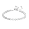 Thumbnail Image 0 of Lab-Created White Sapphire Bolo Bracelet in Sterling Silver – 9.0"