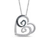 Thumbnail Image 0 of Open Hearts by Jane Seymour™ Enhanced Blue and White Diamond Accent Tilted Swirl Pendant in Sterling Silver