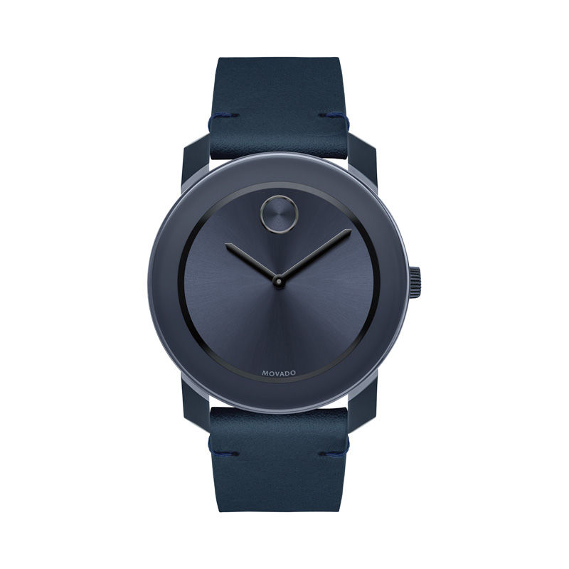 Men's Movado Bold® Strap Watch with Navy Dial (Model: 3600370)