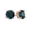 Thumbnail Image 0 of 6.0mm London Blue Topaz Solitaire Stud Earrings in 10K Rose Gold