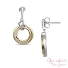 Open Hearts by Jane Seymour™ 0.06 CT. T.W. Diamond Circle Drop Earrings in Sterling Silver and 10K Gold