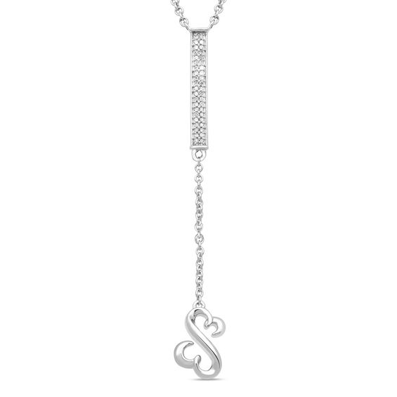 Open Hearts by Jane Seymour™ 0.10 CT. T.W. Diamond "Y" Necklace in Sterling Silver - 19"