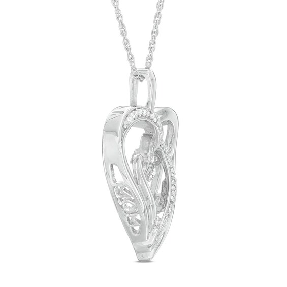 Unstoppable Love™ Composite Diamond Accent Double Heart Pendant in Sterling Silver