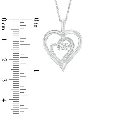 Unstoppable Love™ Composite Diamond Accent Double Heart Pendant in Sterling Silver