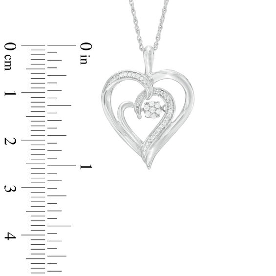 Unstoppable Love™ Composite Diamond Accent Double Heart Pendant in Sterling Silver